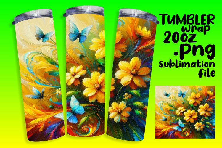 GLAMOROUS 20oz Tumbler PNG Design , Flowers