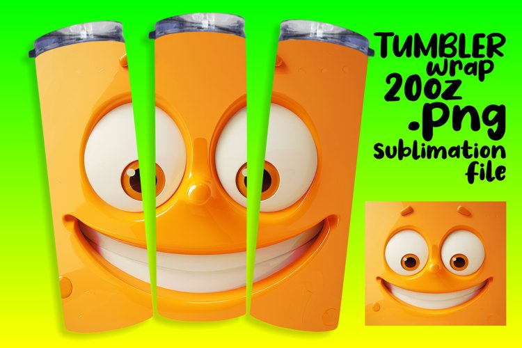 Vibrant Cartoon Emoji Tumbler Wrap - Sublimation 20oz