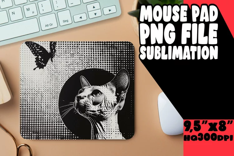 Whimsical Feline Mouse Pad