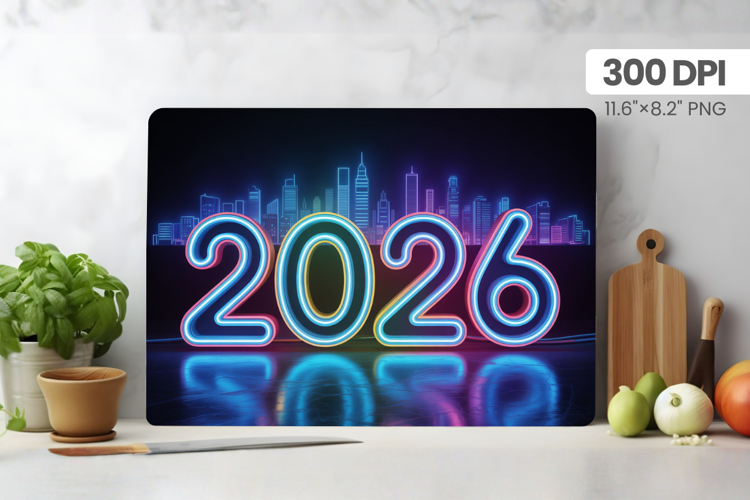 Happy New Year Cutting Board PNG Festive New Years Eve 2026