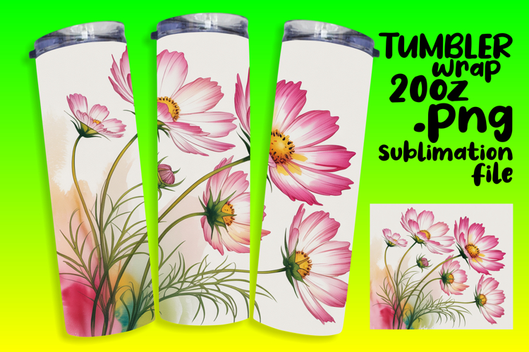 SOPHISTICATED 20oz Tumbler Template , Flowers