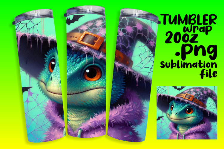 SLEEK 20oz Tumbler Design , Halloween Dino