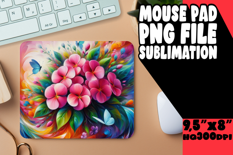 Luminous Mouse Mat Sublimation, Flowers