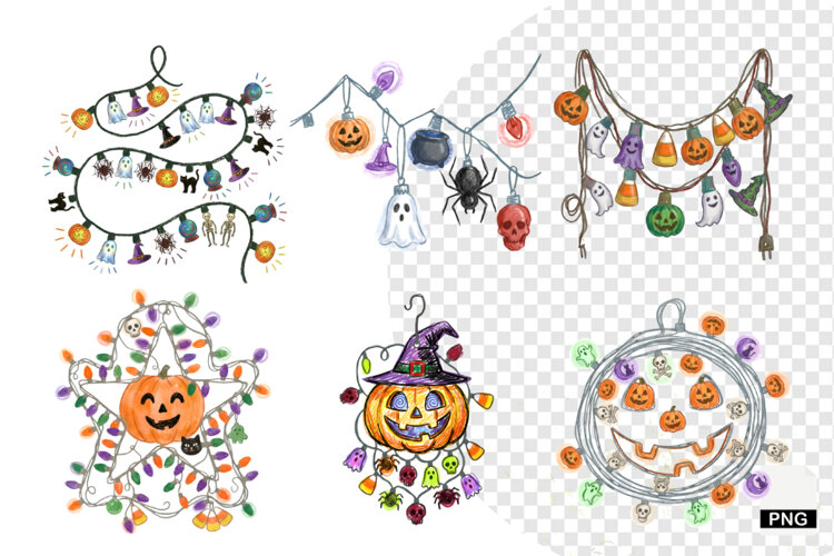 Halloween Lights PNG Clipart example image 1