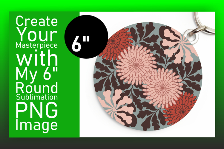 Cute Flamingo with Flowers Round Design PNG