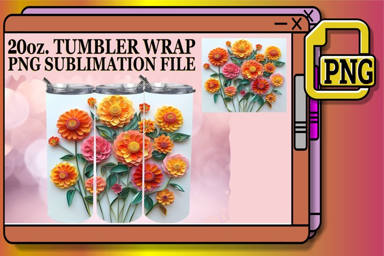 Springtime 3D Flower Tumbler Sublimation