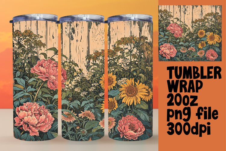 Vintage Blossom Tumbler Wrap - Retro Wonder