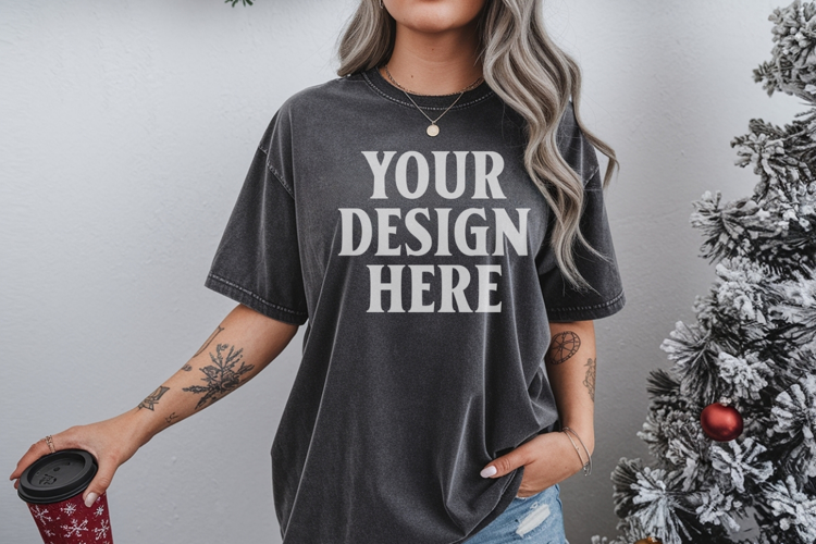 Pepper Christmas Comfort Colors 1717 TShirt Mockup, CC 1717
