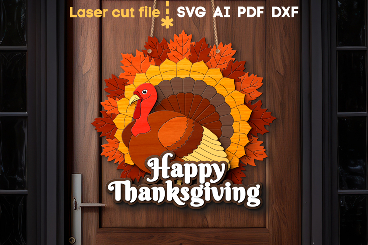 Happy Thanksgiving SVG laser cut files for Glowforge