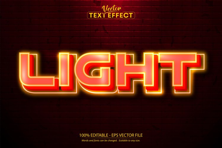 Light text, neon style editable text effect example image 1