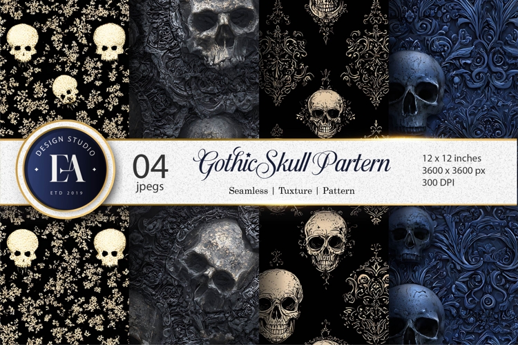 Skull Seamless Pattern Image 12