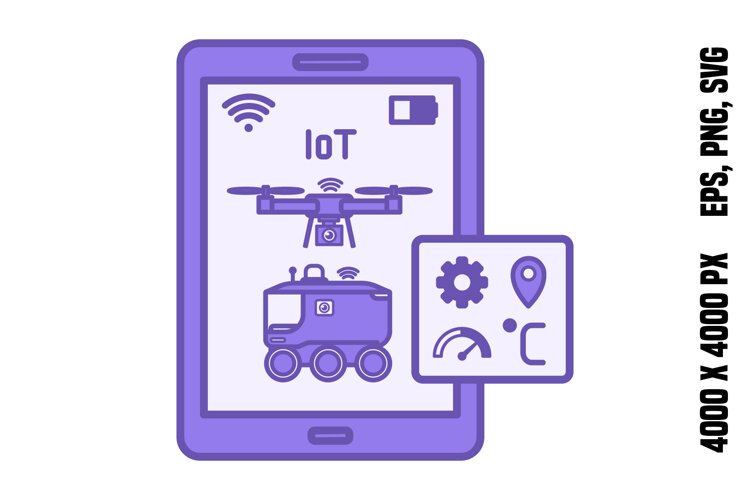 Purple Remote Control Dashboard Icon example image 1
