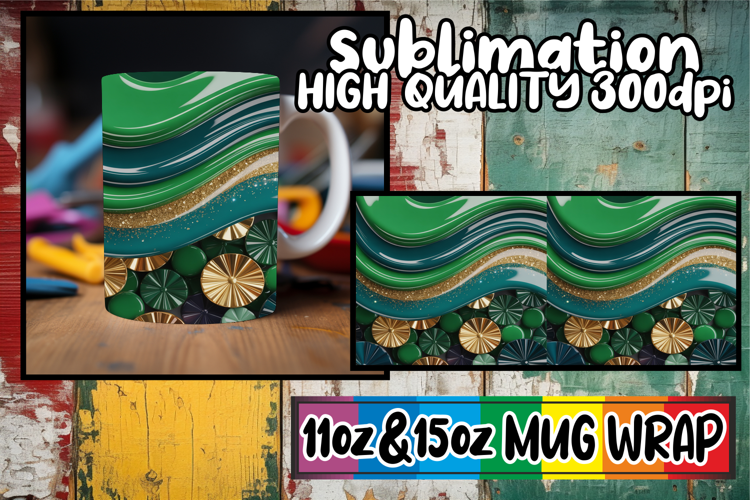 Whimsical nights 11oz 15oz sublimation wrap, Pattern
