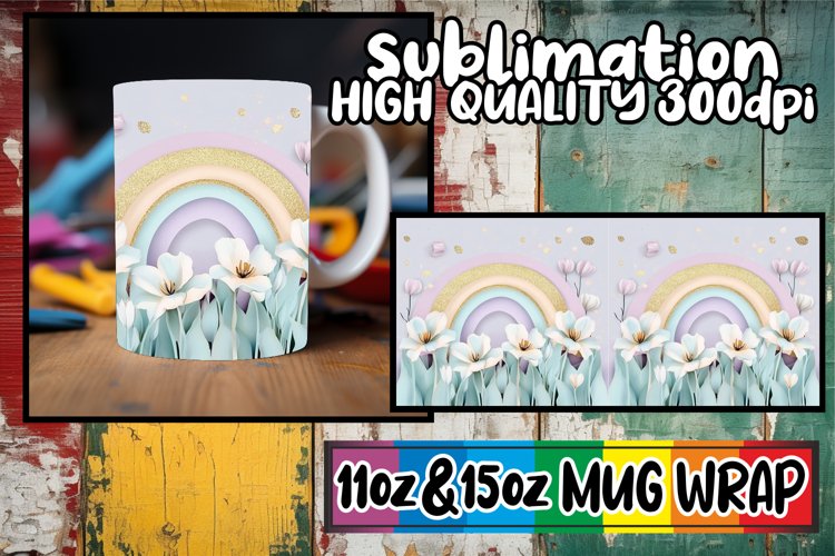 Bright beginnings sublimation mug wrap, Flower