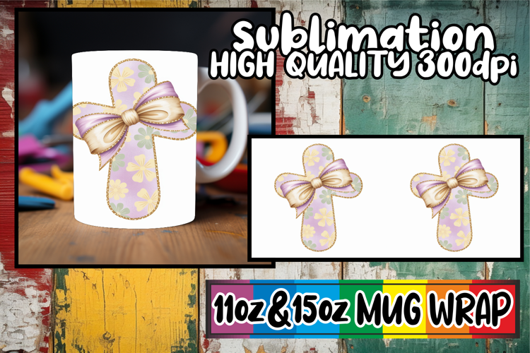Enchanted days 11oz 15oz sublimation wrap, Cross and Bow