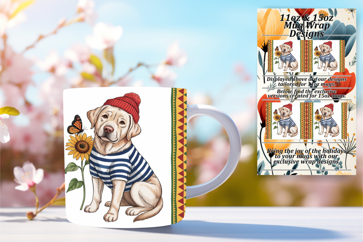 Sophisticated 15oz Png Mug Wrap , Cute Dog