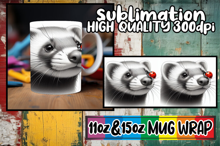 Playful evenings 11oz 15oz sublimation wrap, Cute Animals example image 1