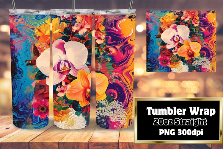 Vibrant Abstract 20oz Tumbler Sleeve example image 1