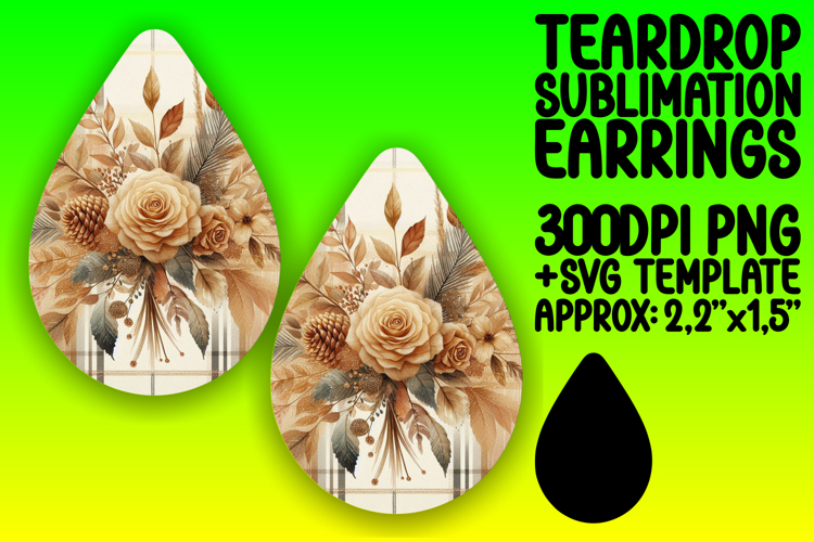 Trendy Teardrop Design for Earrings , Autumn Flower