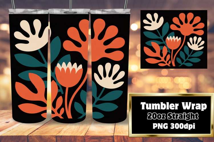 TRENDY 20oz Sublimation Artwork , Flowers