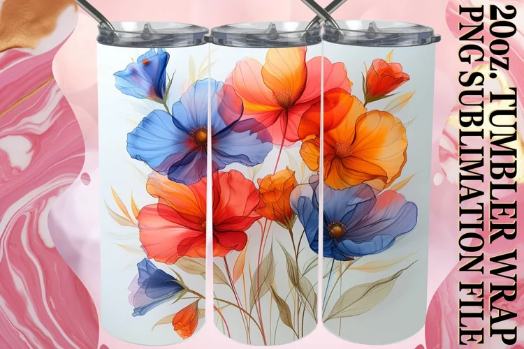 Elegant Meadow of Flowers Tumbler Wrap for Spring