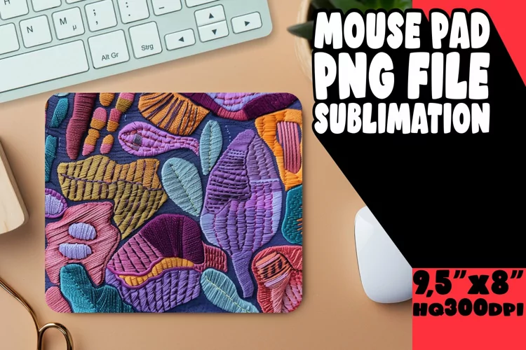 Chic Embroidered Mouse Pad Sublimation