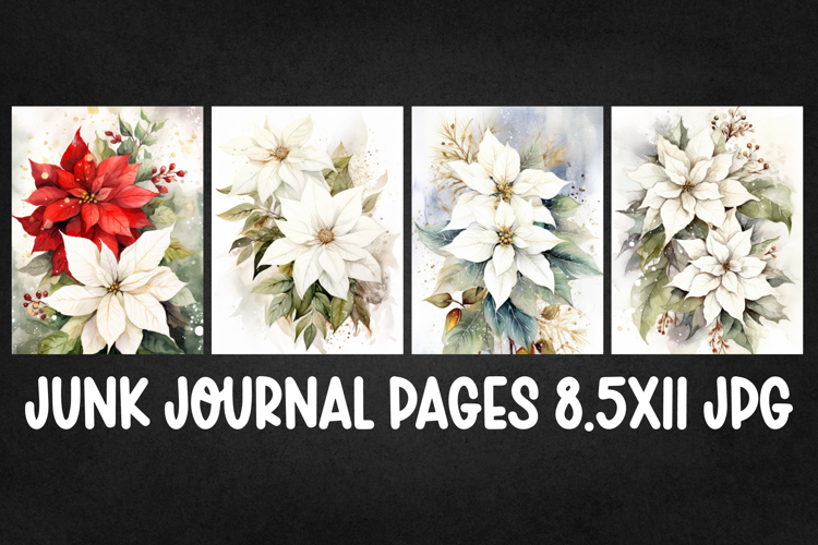 4 Christmas Digital Papers I Christmas Junk Journal Pages