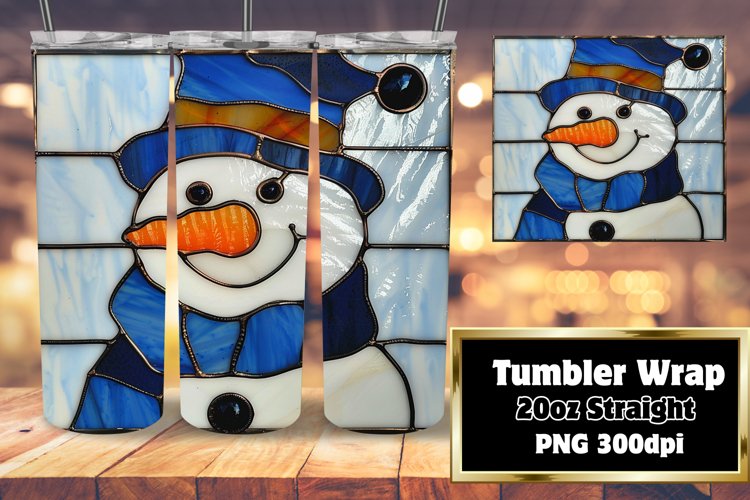 Holiday Snowman Tumbler Wrap 3D Pattern
