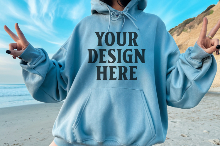 Indigo Blue Gildan 18500 Hoodie Mockup, G18000 Hoodie Mod