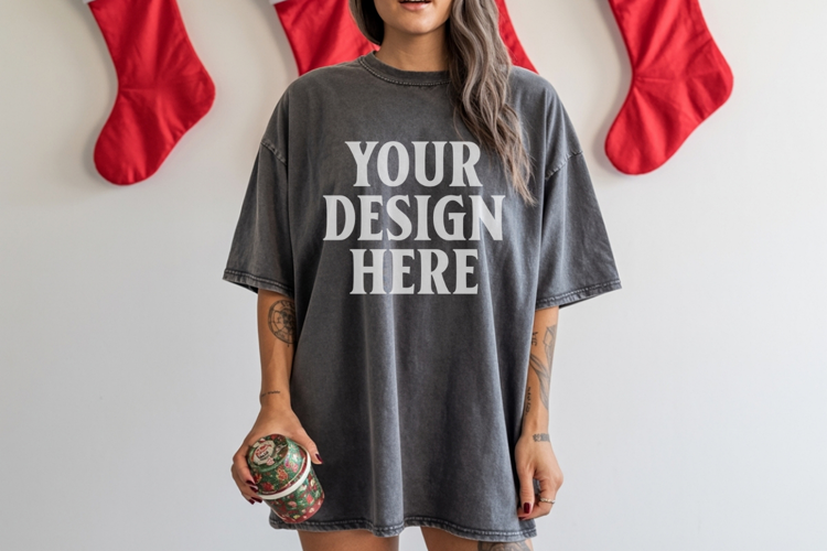 Pepper Christmas Comfort Colors 1717 TShirt Mockup, CC 1717