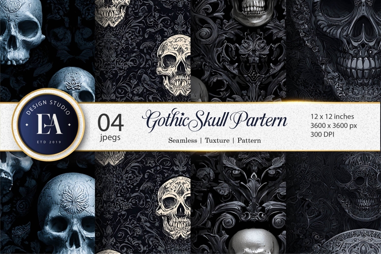 Skull Seamless Pattern Image 11