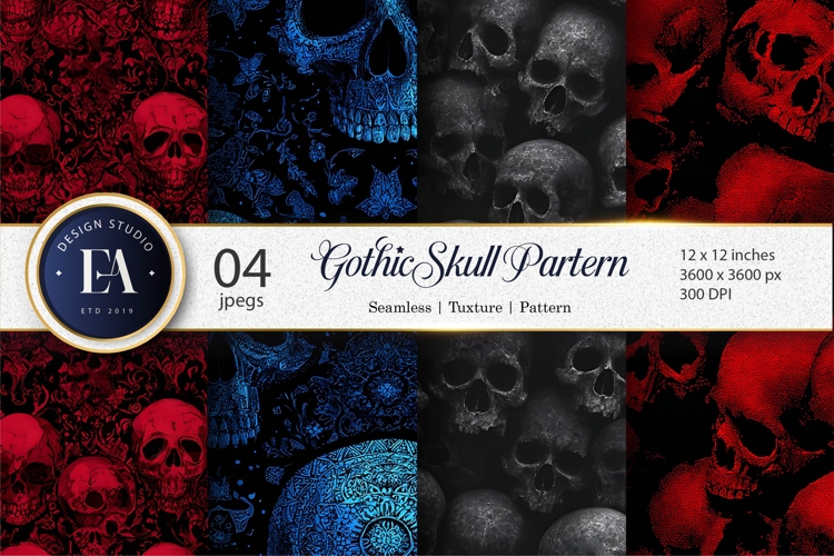 Skull Seamless Pattern Image 5