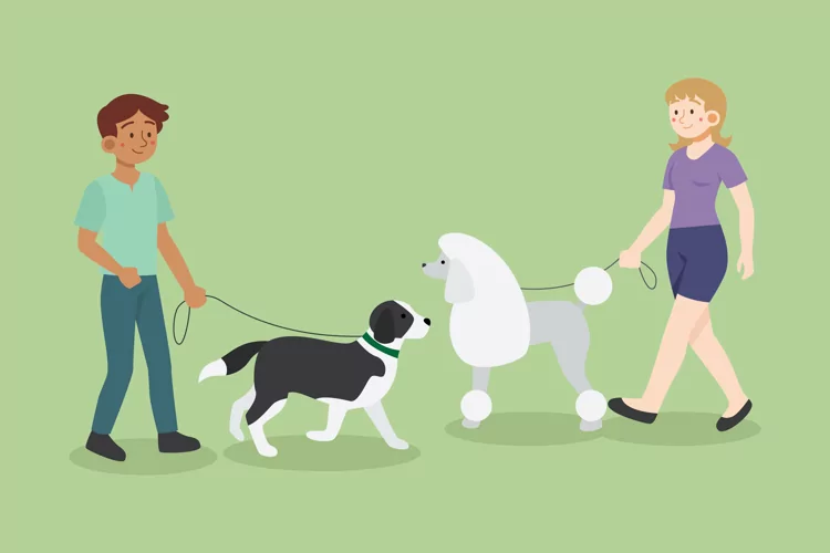 People Walking the Dog