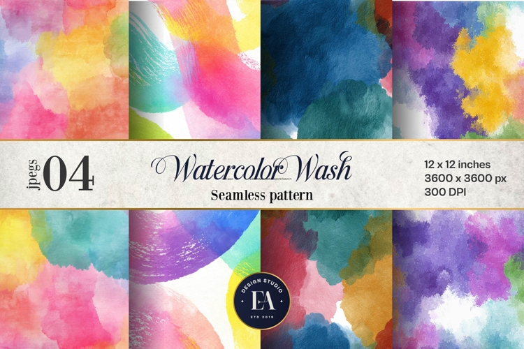 Watercolor Wash Digital Paper | Seamless Rainbow Texture