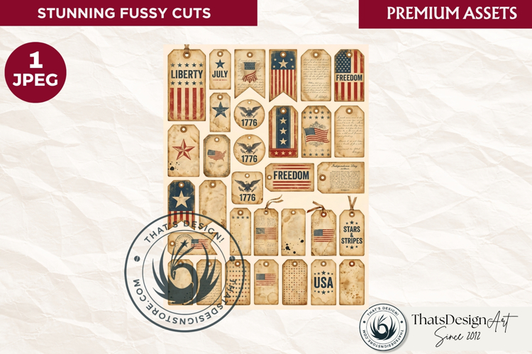 Vintage Patriotic fussy cut ephemera word strip sentiment