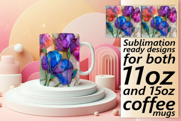 Elegant Springtime Delight Mug Wrap: Sublimation - 11oz/15oz