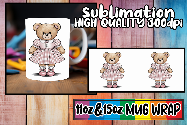 Magical sunsets sublimation print wrap, Teddy Bear