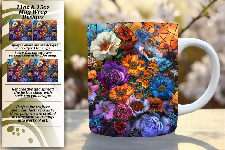 Stitched Wonderland Mug Wrap Sublimation 11oz