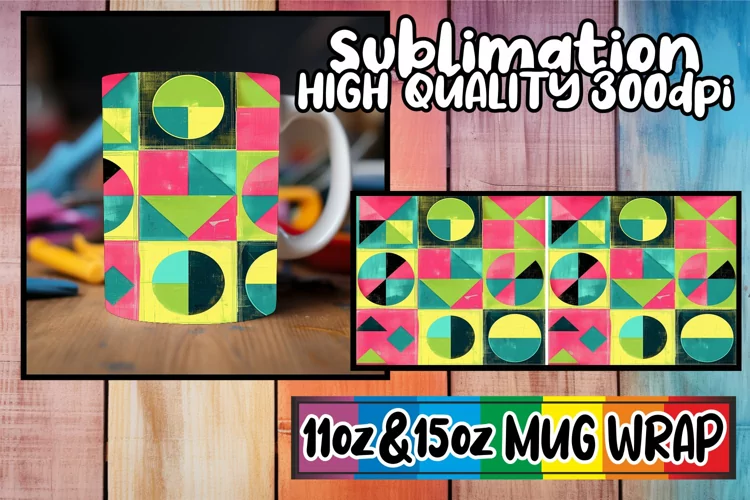 Bold Spring Abstract Color Palette Mug Wrap 11oz 15oz Sublim