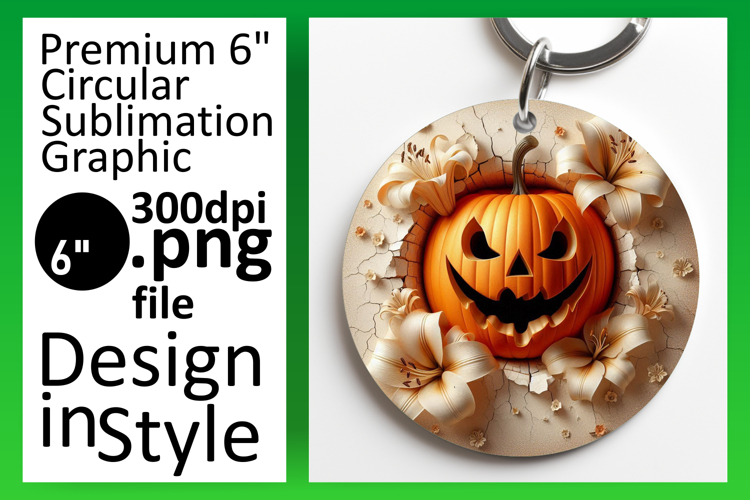 Creative Round Design Coaster Artwork , 3D Pumpkin