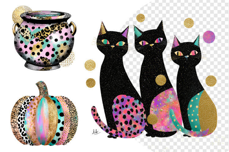 Coquette Sparkly Halloween Clipart example image 1
