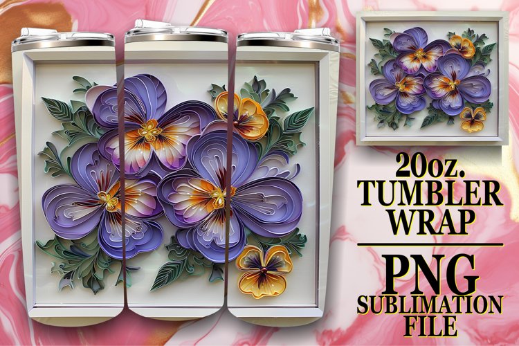 Spring 3D Flower Tumbler Wrap - 20oz Design