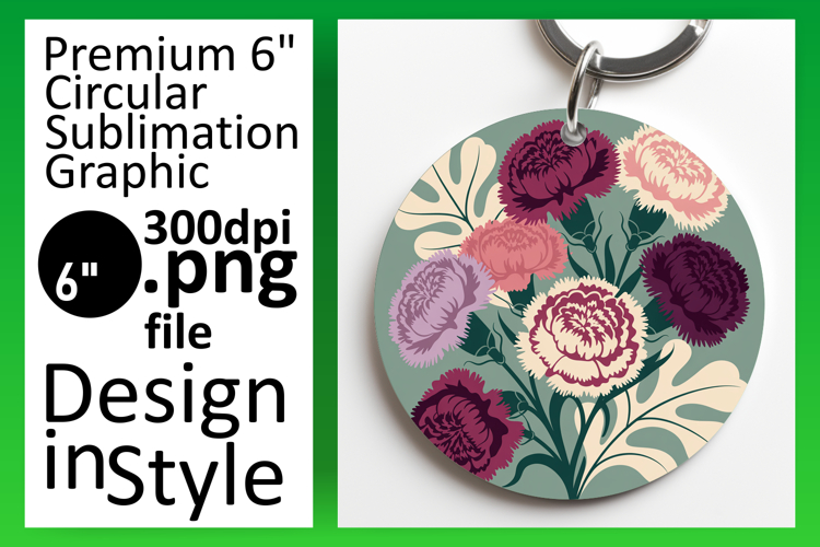 Cute Flamingo with Flowers Round Design PNG