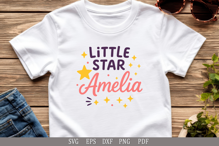 Little Star Amelia SVG - Personalized Name Design for Gifts