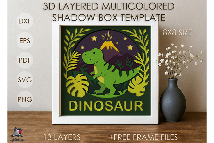 Dinosaur Shadow Box Svg Image 13