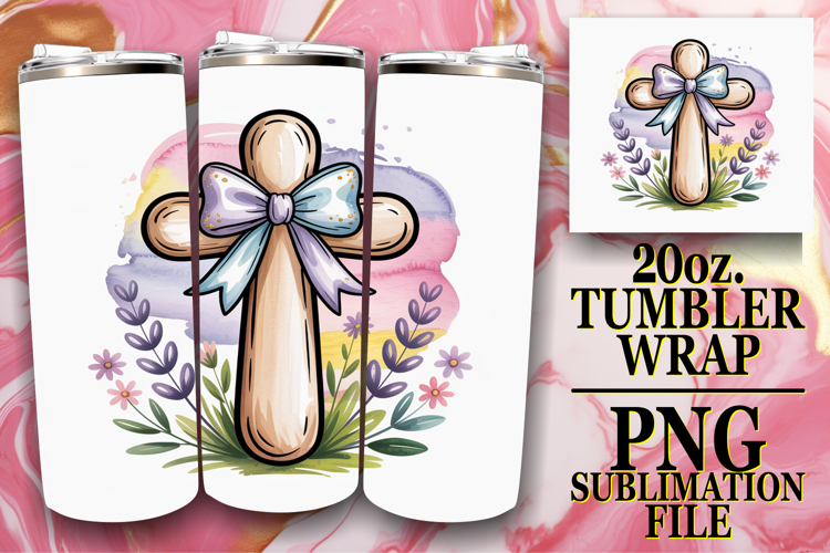 Gentle Breezes 20oz tumbler wrap, Cross and Bow example image 1