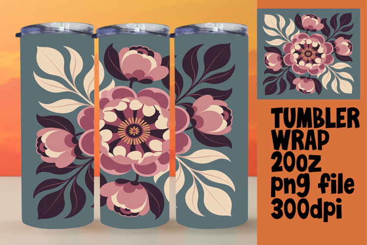 SOPHISTICATED 20oz Tumbler Template , Flowers