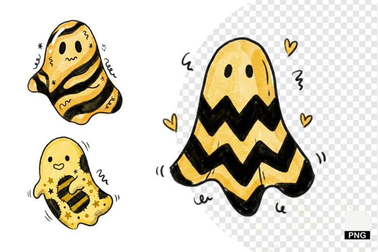 Doodle Halloween Ghosts PNG