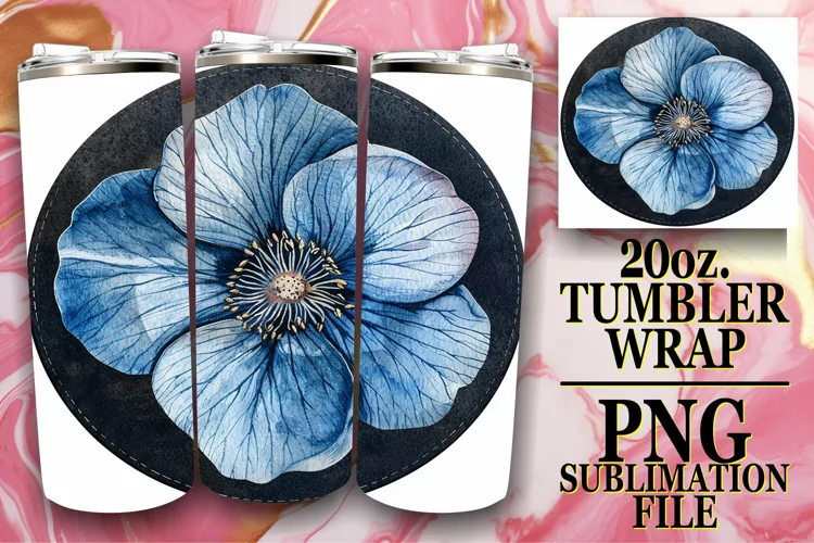 Fresh Blooms Denim Tumbler Sublimation 20oz