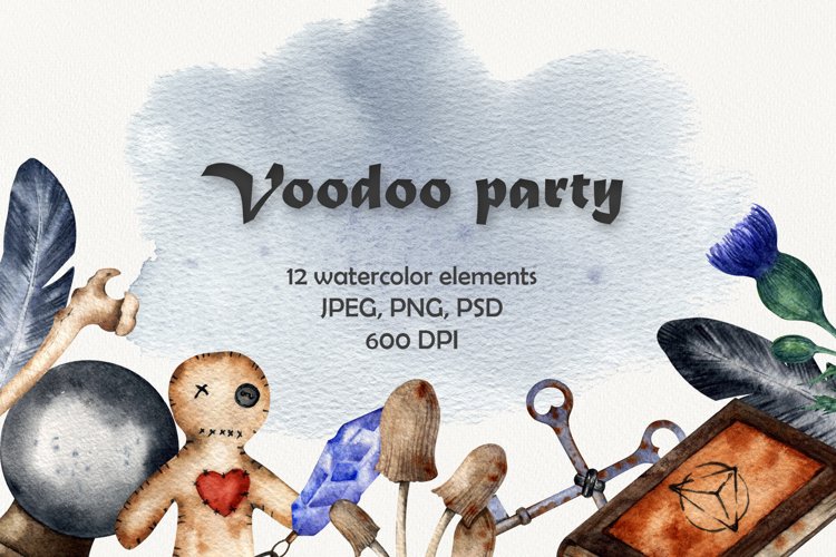 "Voodoo party" Watercolor set example image 1